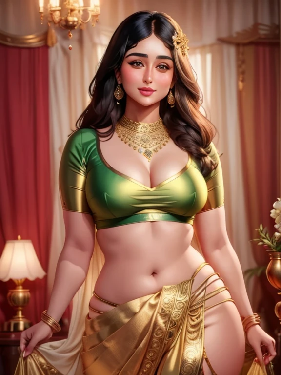 beautiful detailed face of kareena kapoor, realistic indian model, light green eyes, long black hair, white and gold saree, beautiful detailed eyes, beautiful detailed lips, extremely detailed face and features, fair skin, wide hips, sexualized, (best quality,4k,8k,highres,masterpiece:1.2),ultra-detailed,(realistic,photorealistic,photo-realistic:1.37),intricate details,soft lighting,warm color tones,elaborate jewelry,sensual pose,cinematic composition