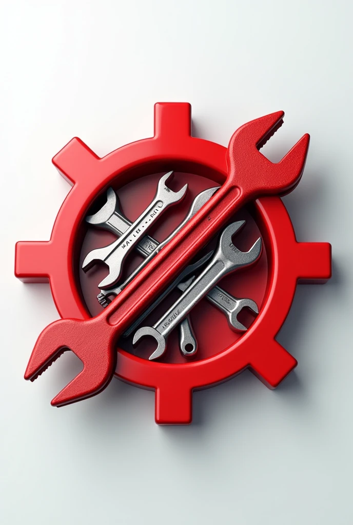Red logo 3d realism maintenance tools, red 3d realism