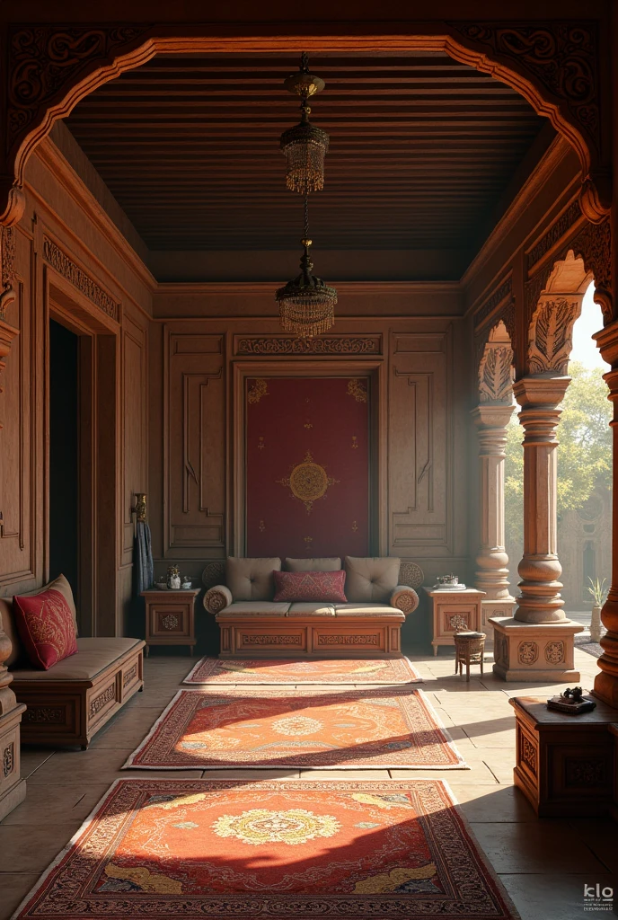 Typical Mahabharat time era inside house for background, close up, nobody