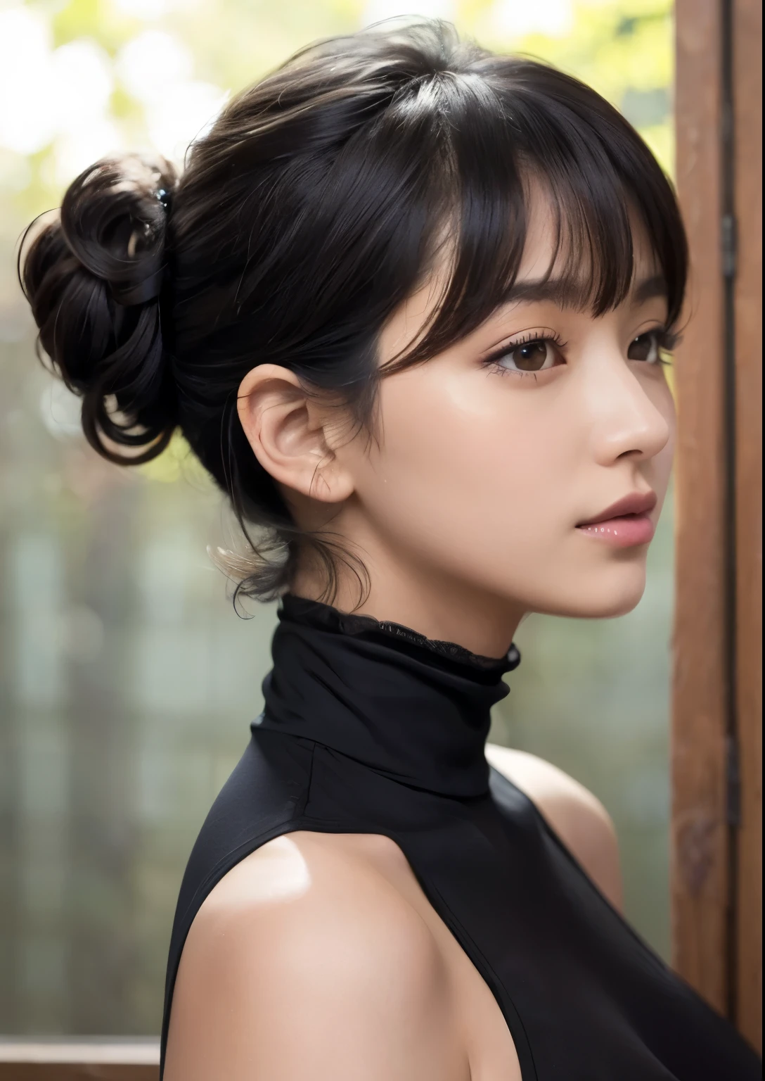 nsfw:1.2,(masterpiece), (Highest quality), {|Lady}, Looking at the audience, {Day|night}, {indoor|Outdoor}, {Natural Wave Short Hair|Shaggy Cut|Long and bold side bangs|Curly Hair|Neat ponytail|Sophisticated pixie cut|Twisted high top knot|Voluminous updo|undercut}、see through、Nipples are visible:1.2