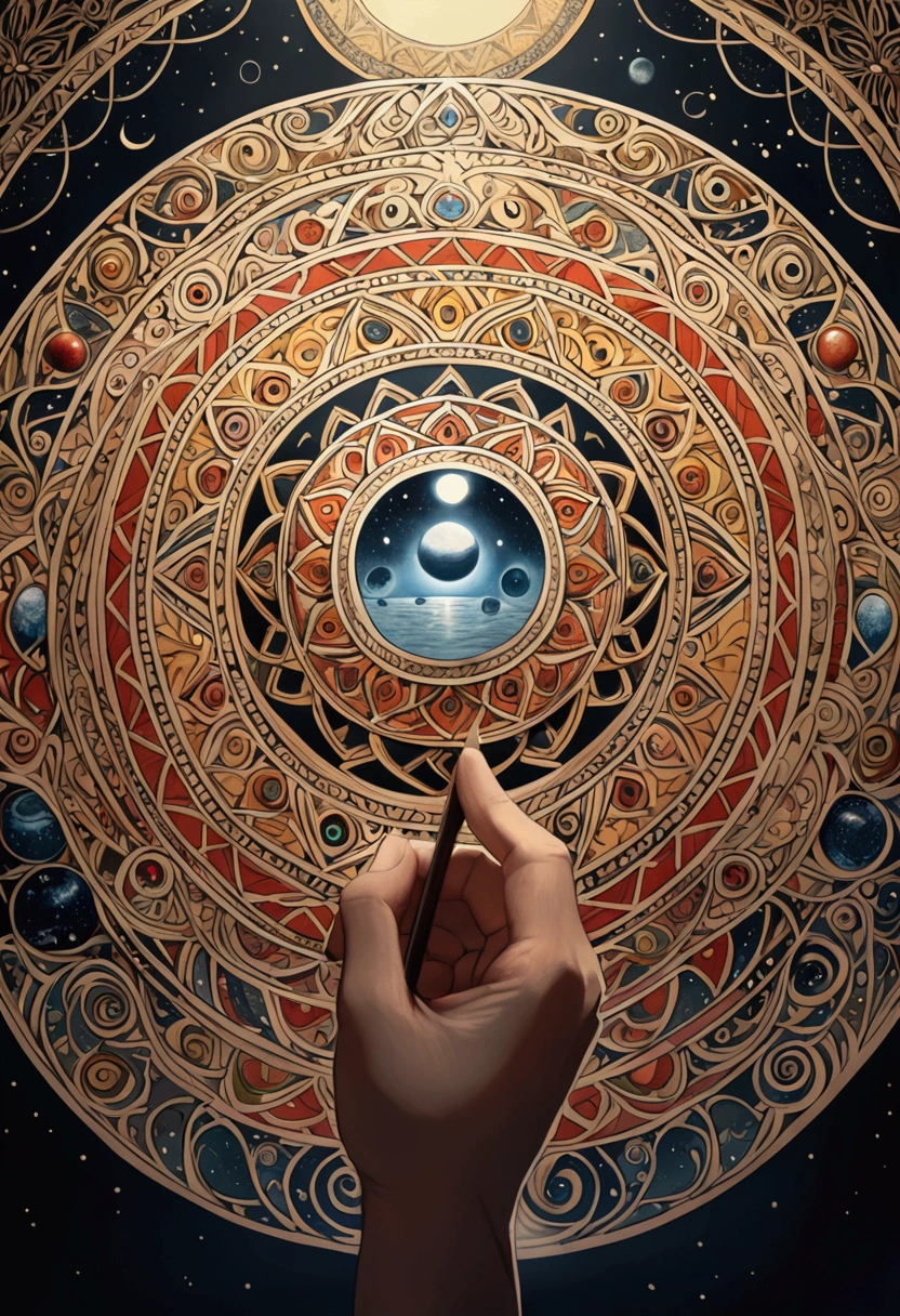 Drawing that shows a holistic and partial point of view.