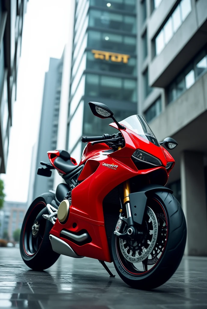Ducati panigale bike with building in backround