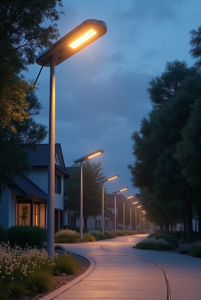 Solar street lamp system with all essential components 