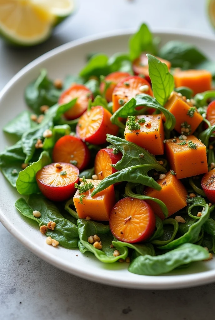 1 sweet potato, kamote tops salad with dressing and 1 cup calamansi juice