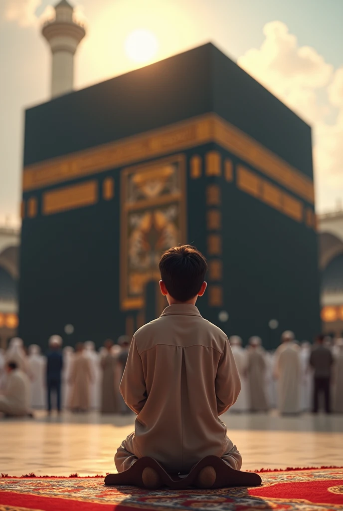 A muslim age payer infont of KABA his name Fais