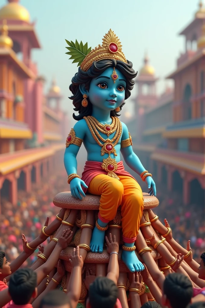 Shree Krishna 3d  Who sitting dahi handi 4k
