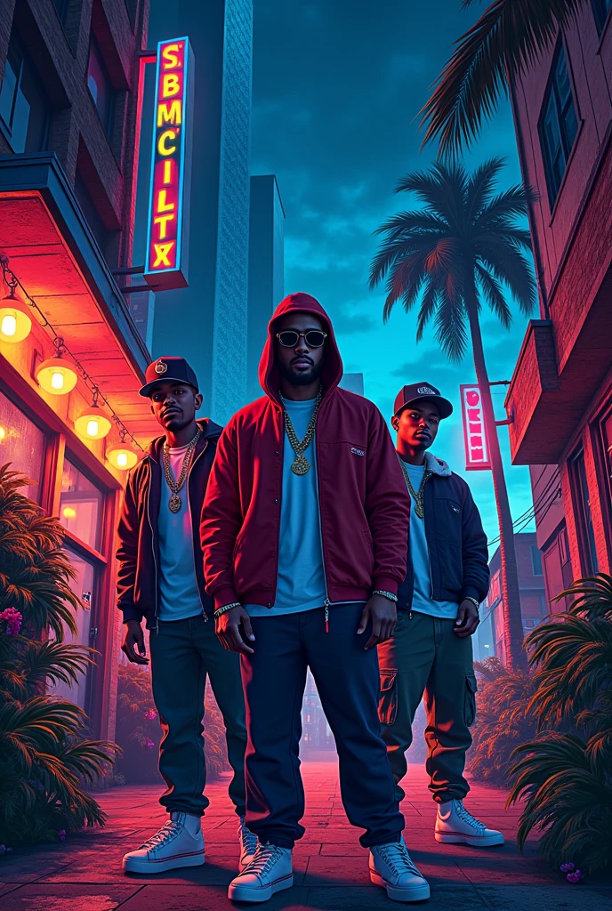 A night poster named tropical konnexion in a gansgta style