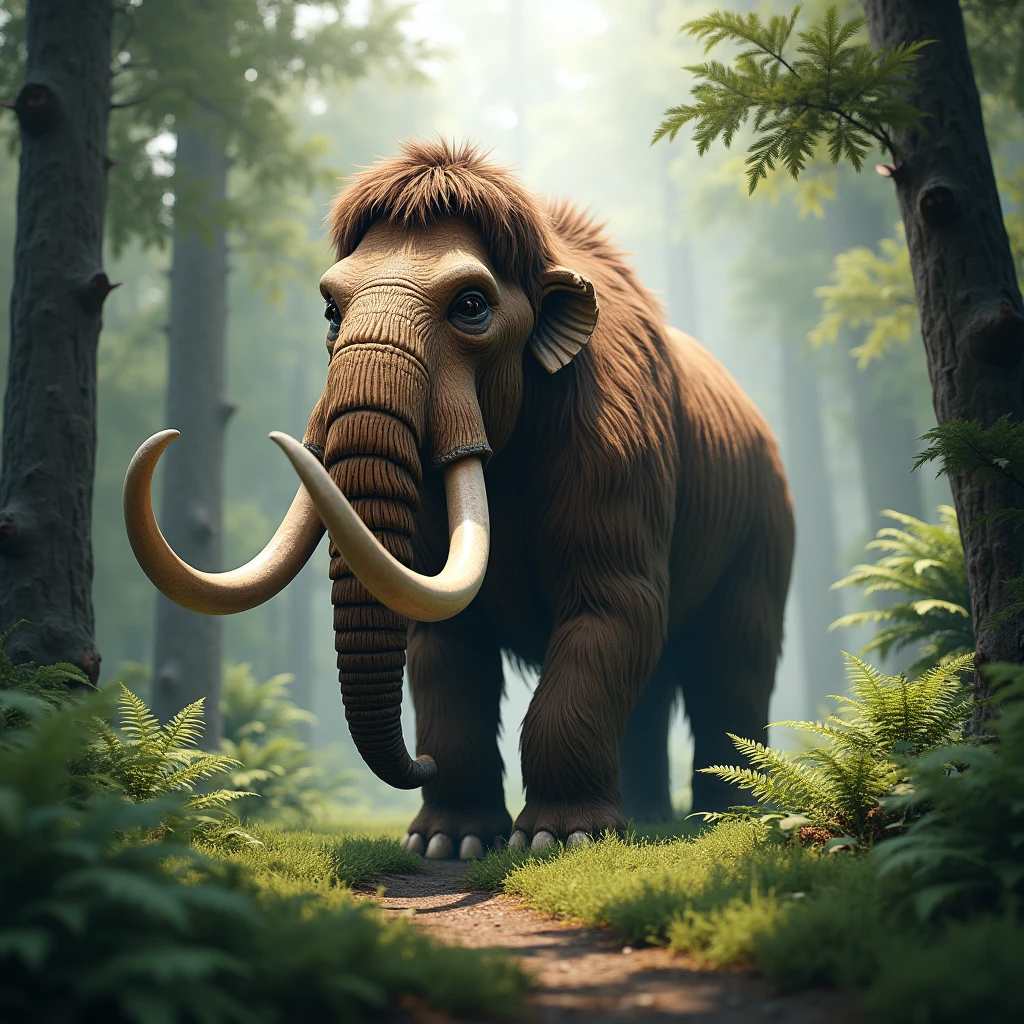 Mammouth in a forest