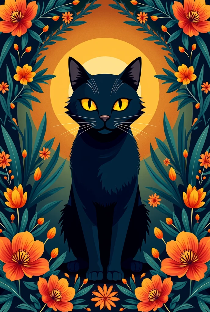 poster, black cat for the superstition about bad luck, Traditional Filipino patterns or imagery