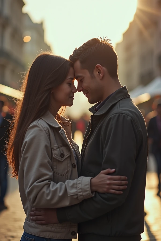 A girl fuking with a boy in public place