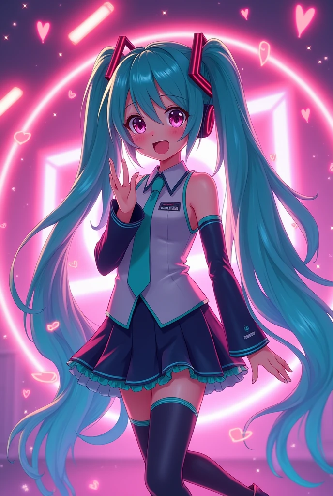Vocaloid image video、cute、Along with the low bass sound、Expressing heart sounds、excited