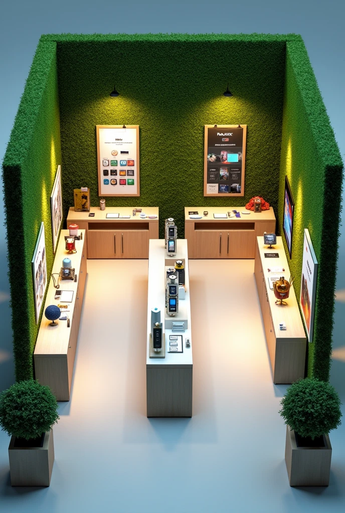 Create a shop mobile shop layout in that the shop is in the shape of rectangle from the entrance view there a grass wall mate and the both side of rectangle we have placed a parallel counters .on the entrance right side has a new mobile counters after that we have a finance counter of the parallel that we have repairing counter and front left side we have all asseserios