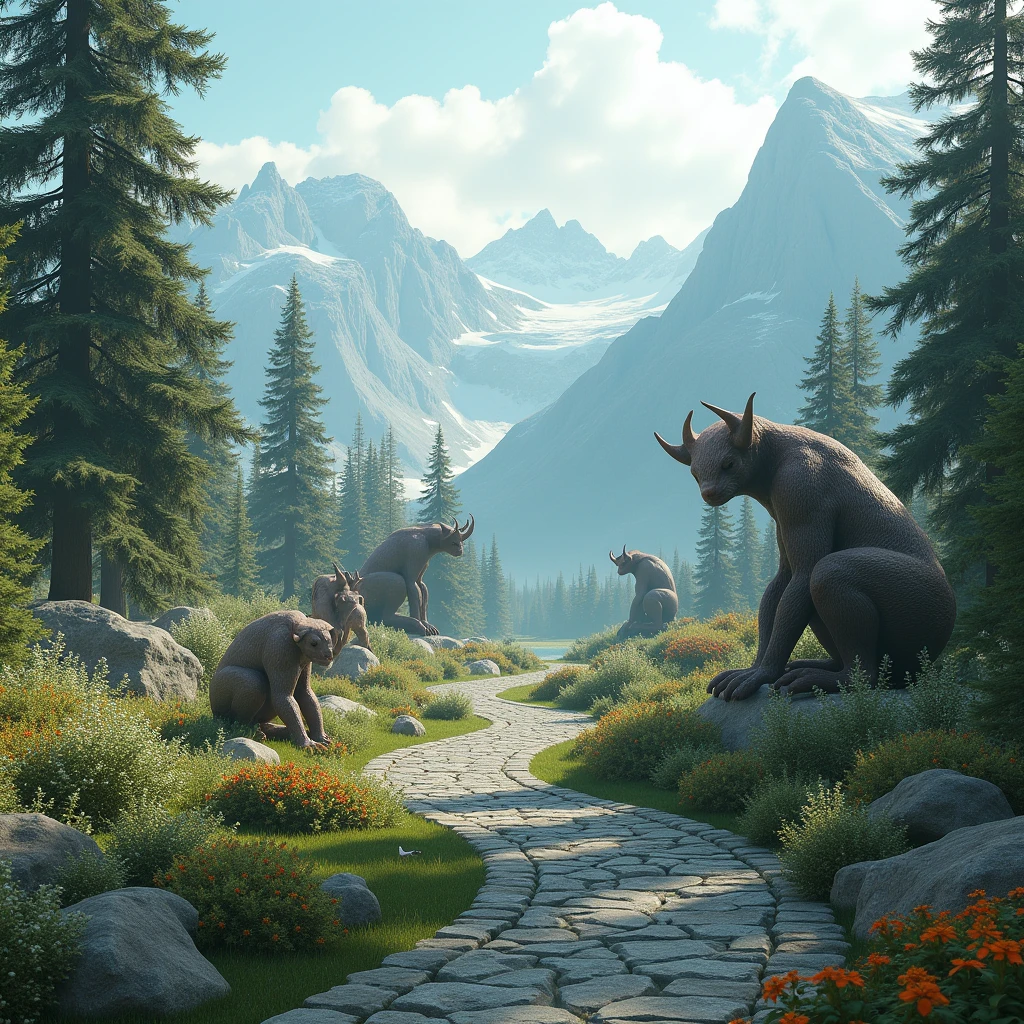 A super high-resolution, ultra-detailed, hyperrealista, unreal engineIn a park with the Banff National Park in the background: