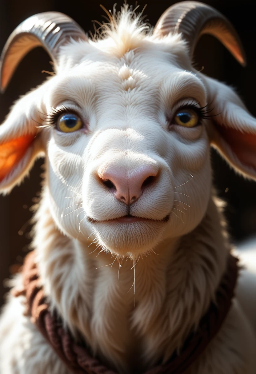 Goat's nose, black nose, Detailed nose