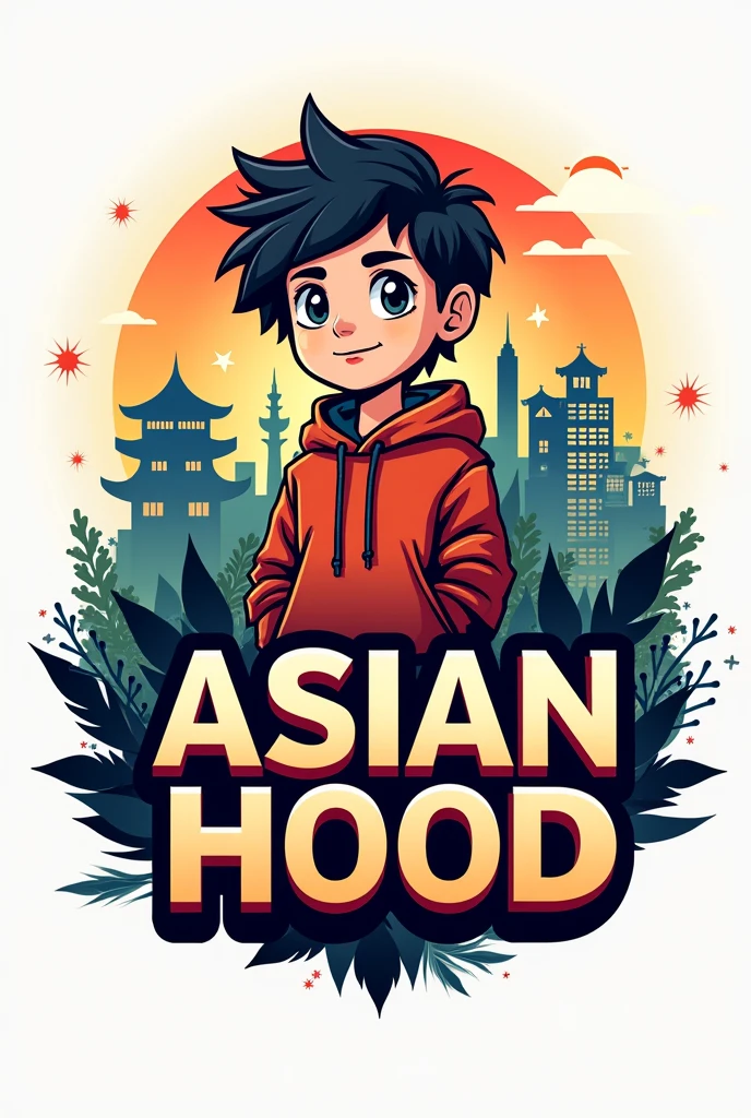 Create me a logo of a game name is Asian hood