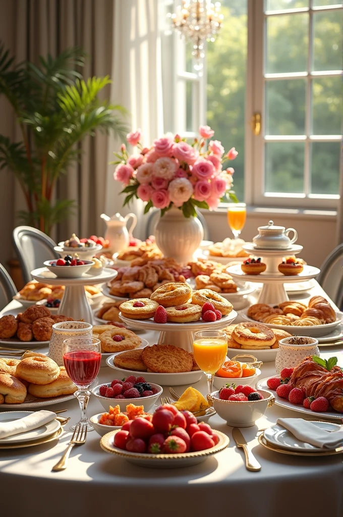 Make a beautiful and abundant breakfast table