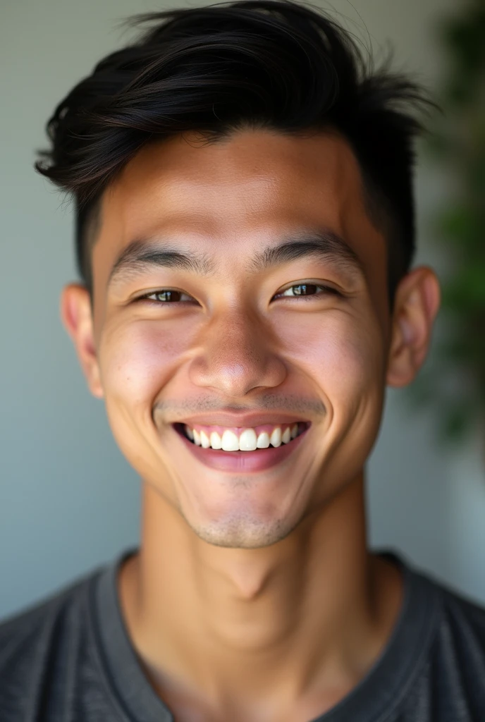 Close up, full face, Indonesian young man,