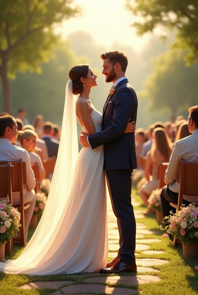Create an image
In the end, the man and the woman got married in a beautiful ceremony surrounded by friends and family. Their love had survived all the challenges, and nothing could keep them apart.