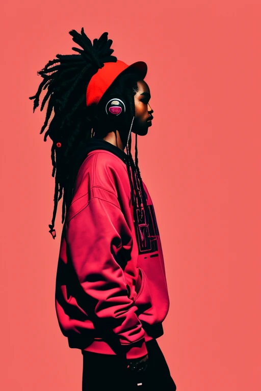A background filled with scattered musical notes in various sizes and colors、
Creative logo illustration of a silhouette with dreadlocks and red headphones,
Banksy、
A background completely filled with scattered musical notes in various sizes and colors, covering the entire screen.
singer、マイク、
beautiful girl colorful image
Dance hiphop Dance CREW Waacking Dance
Punking
black medium hair black medium hair
Five fingers Baggy clothes Baggy clothes
HIPHOP crew、