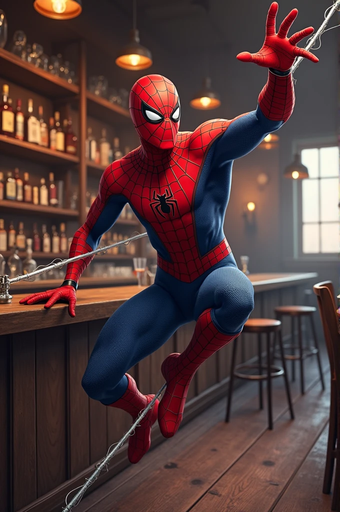 Spiderman with subscribe wood bar