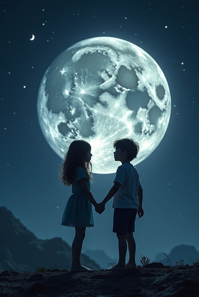 A boy and girl having hard sex on the moon