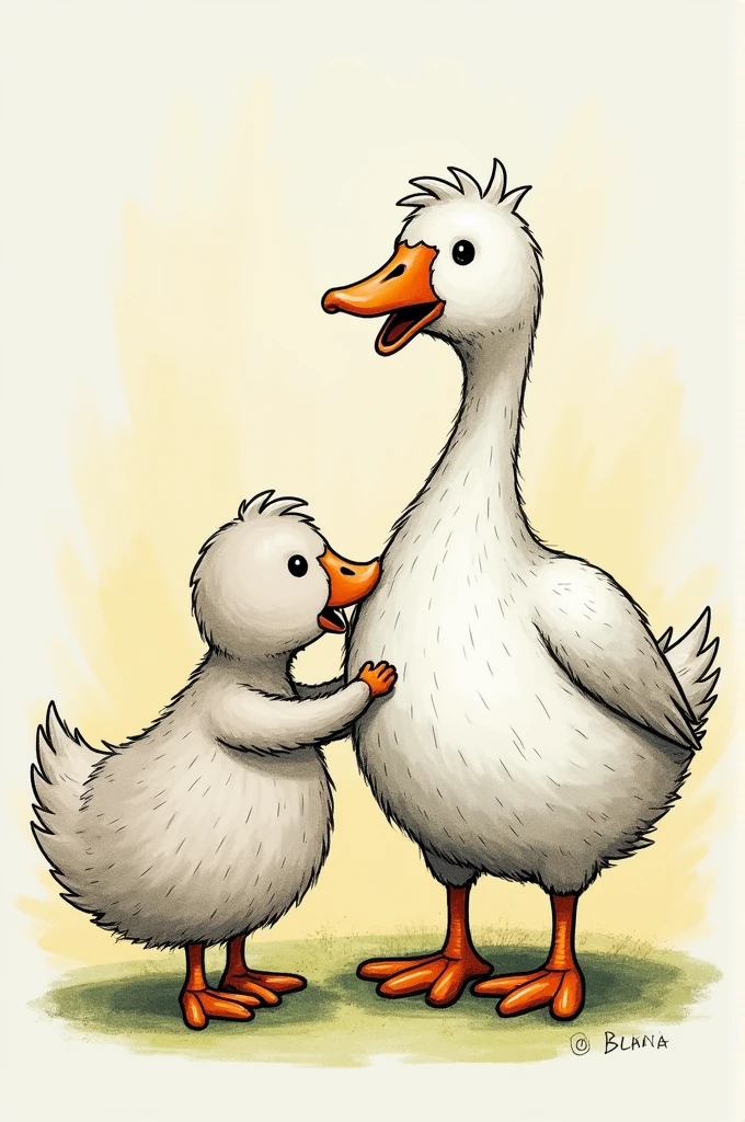 Goose and his friend goose drawing