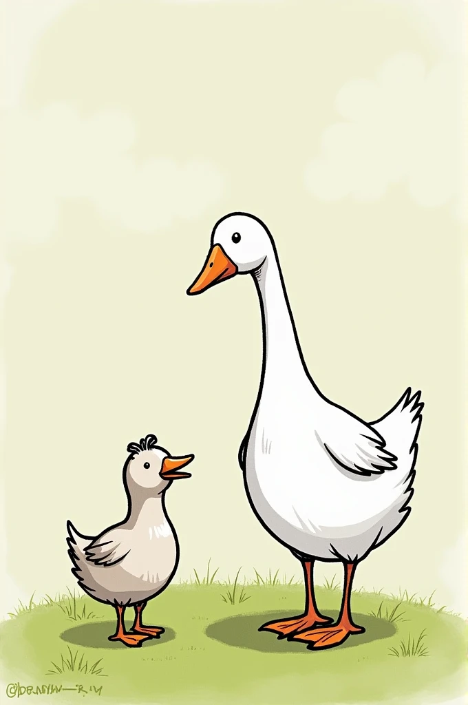 Goose and his friend goose drawing