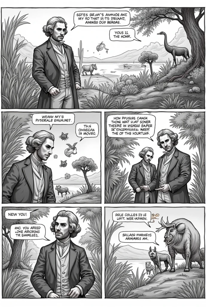 Comics about jean-baptiste lamarck theory without color