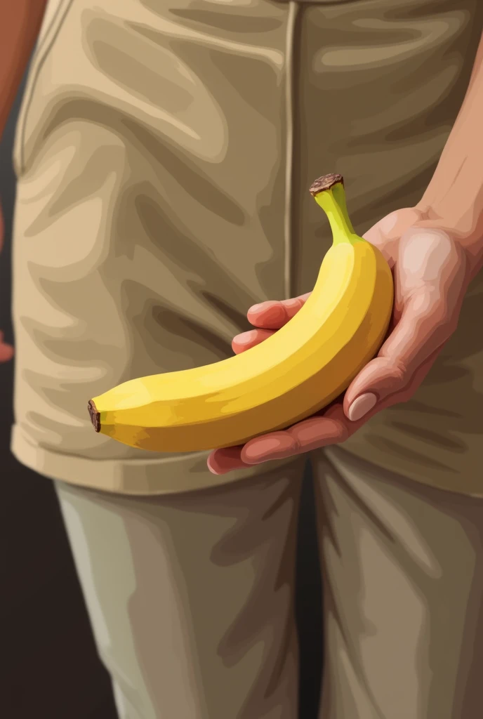 One person in his hand banana