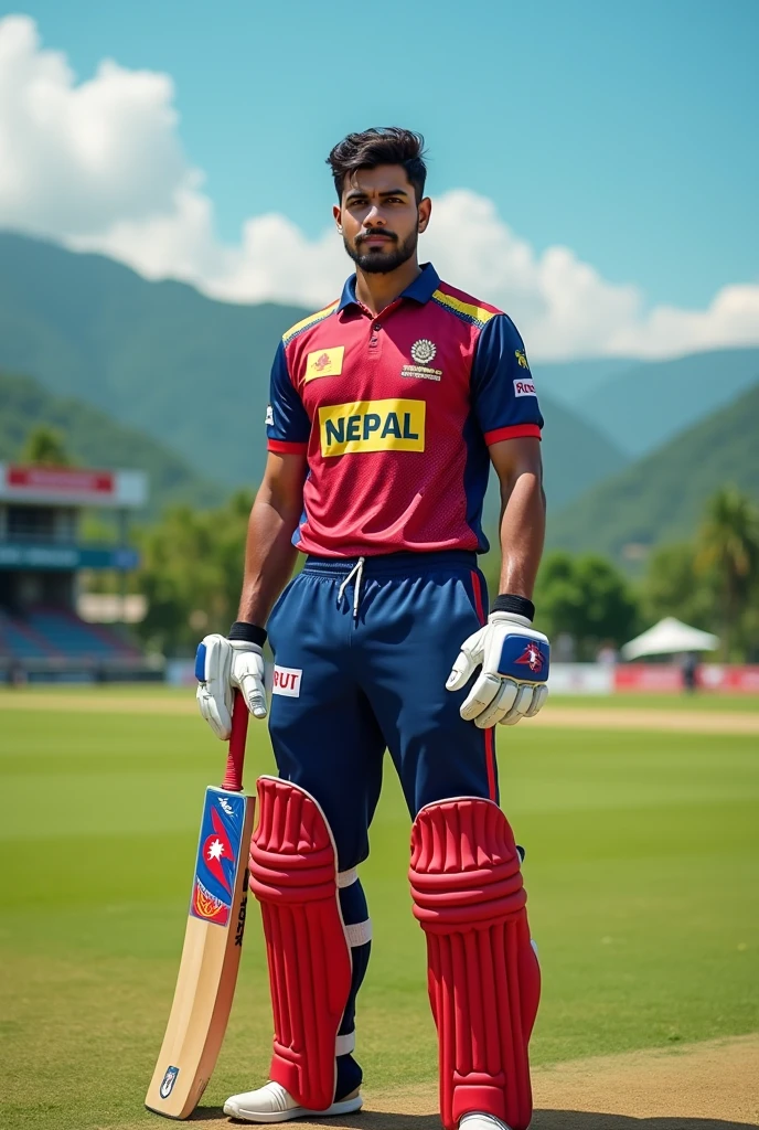 Nepal Cricket player  with jersey

