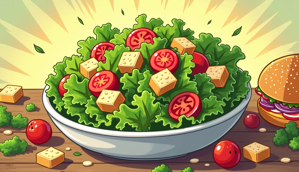 For instance, a salad may be fast food, but is definitely not junk food 
 cartoon
