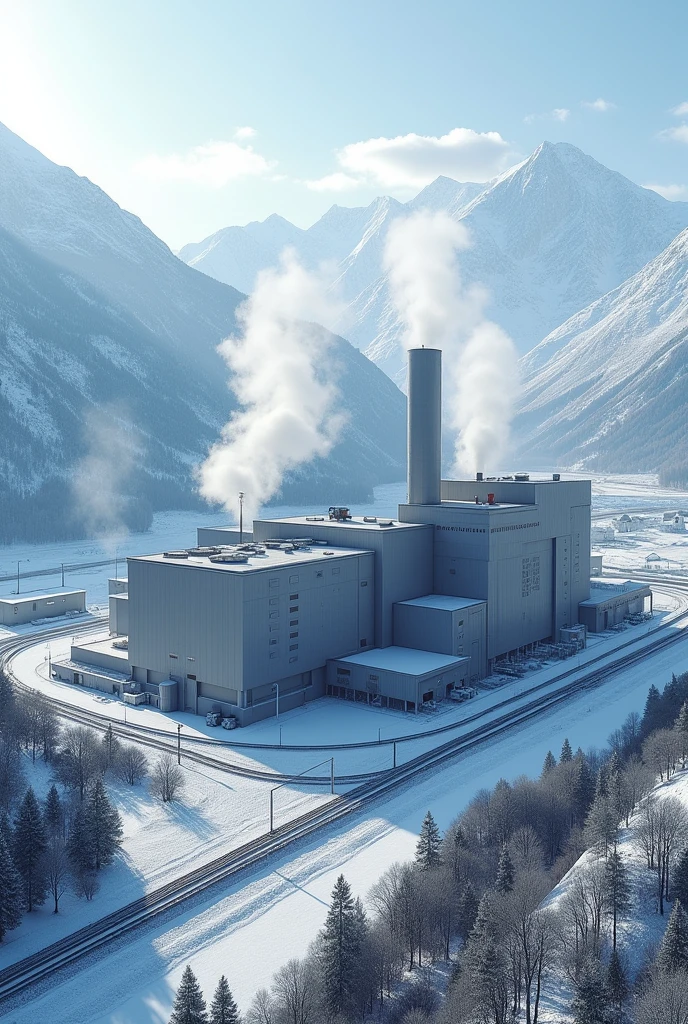 Frozen food industry plant from outside vertical image