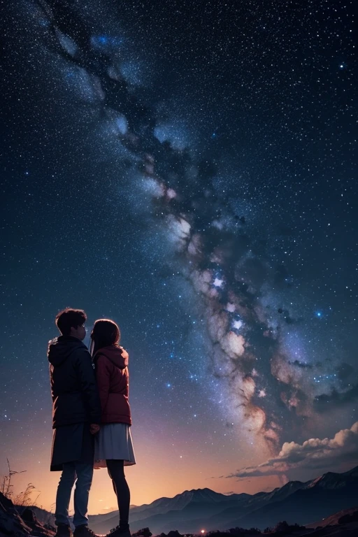 Gazing at the beautiful starry sky