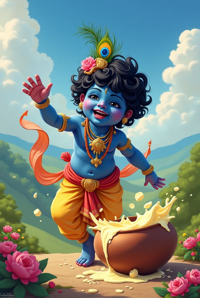 Shree krishna matki fod image