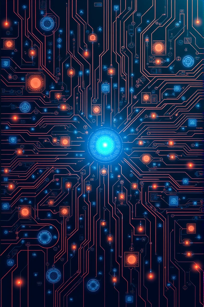 poster theme related to electronics and with schematic symbols