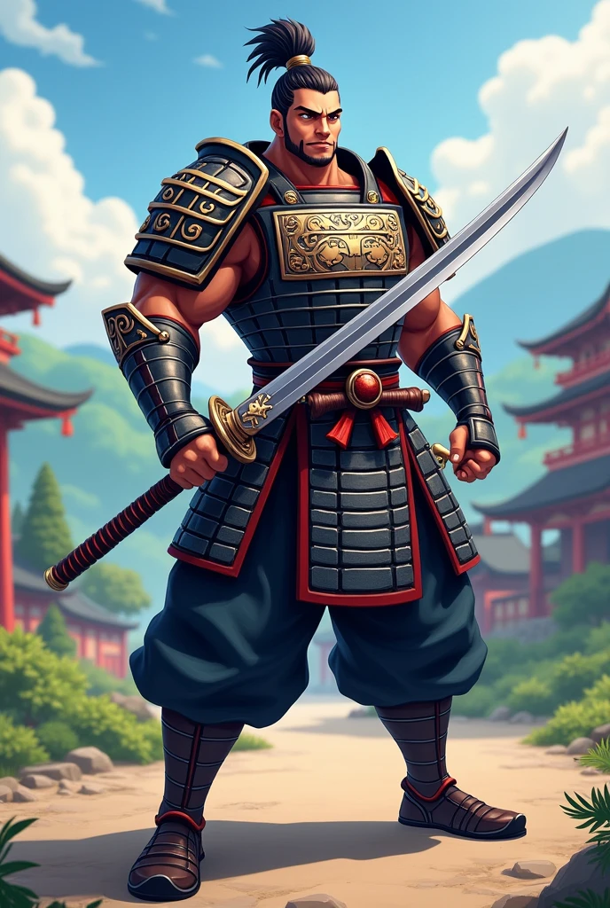 Brawl stars samurai named Kenji in a fighting position