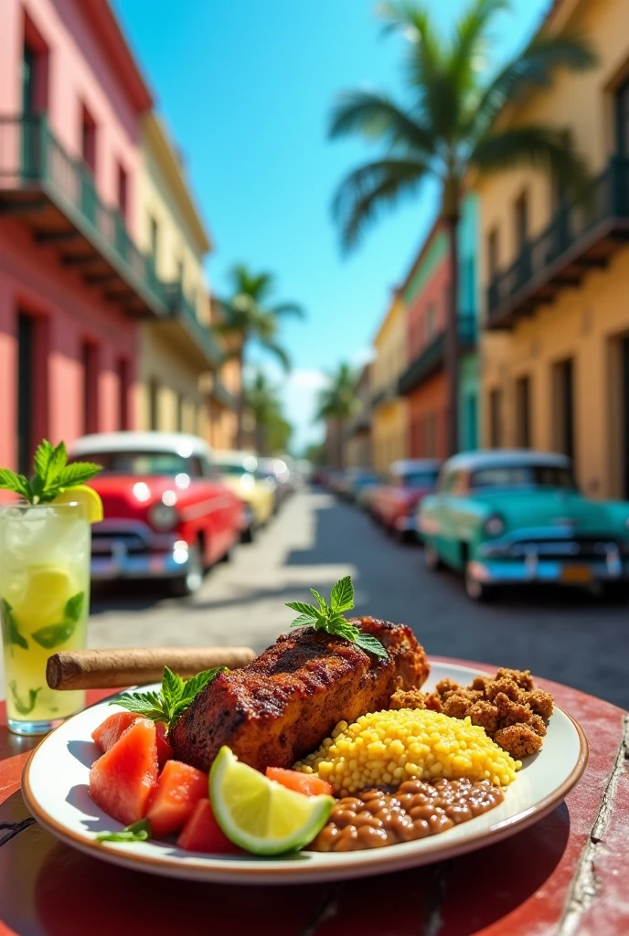 Delicious fancy lunch in Cuba as Instagram post