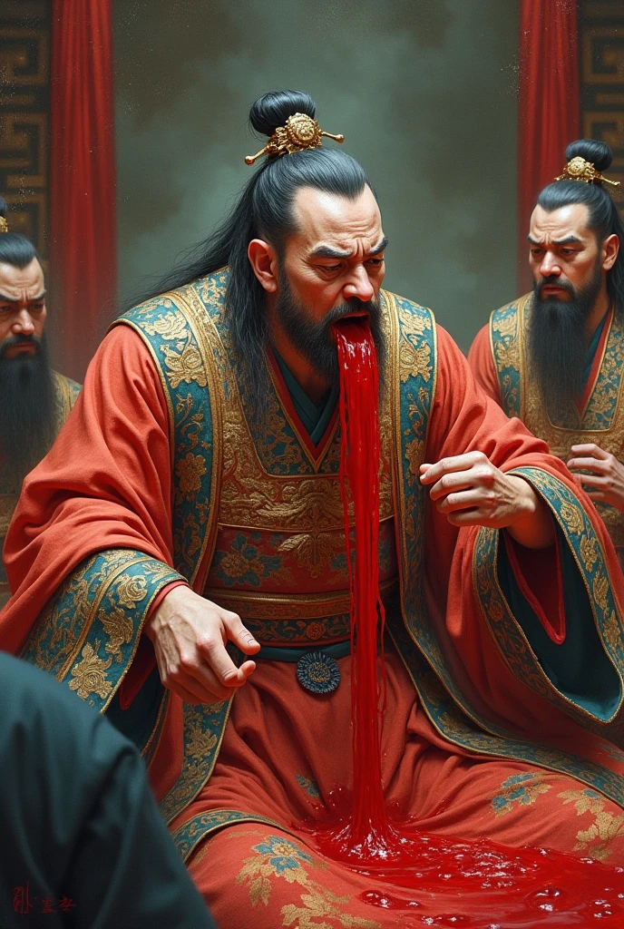 the emperor, vomitting blood, chinese style