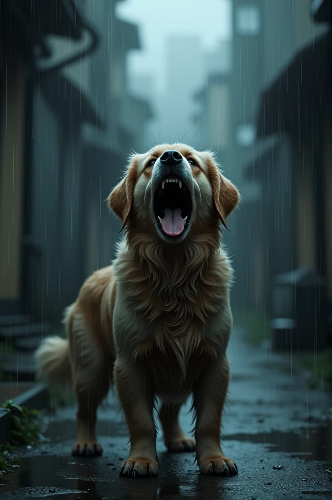 In rain dog is barking