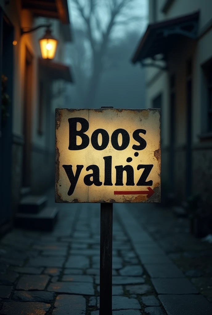 A sign that says boos yanlız