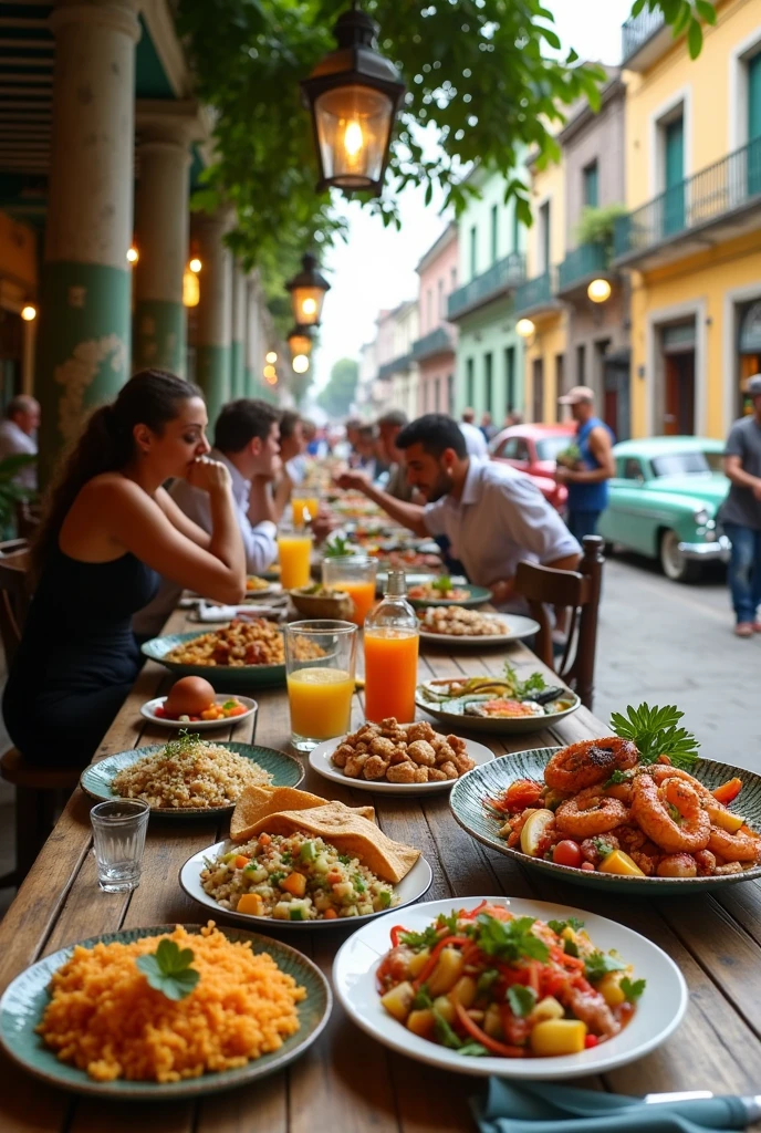 Delicious fancy lunch in Cuba as an Instagram post at a street cafe