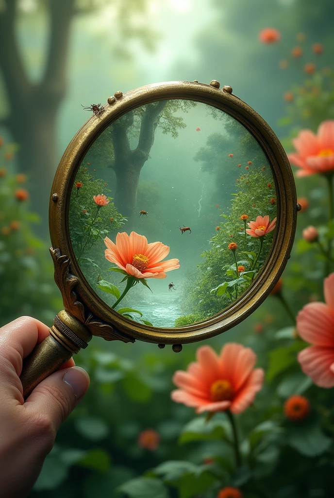 Magnifying glass to see the world
