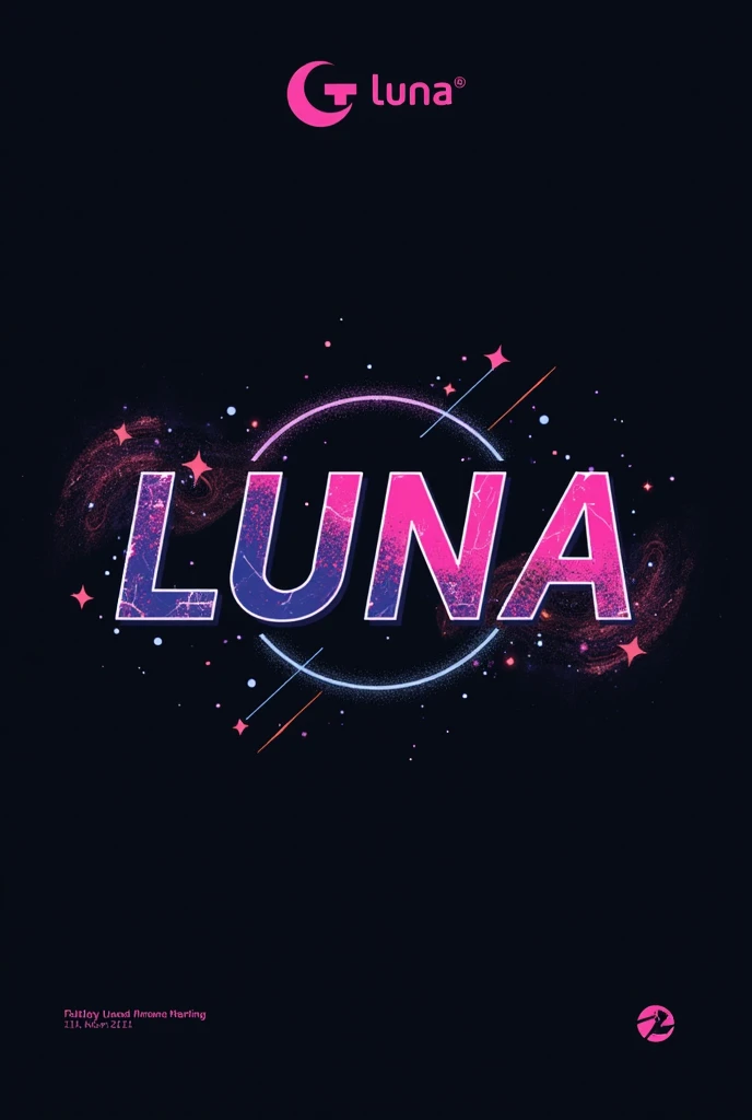 High resolution, Logo for Jdm cars, logo spelling swiftly “Luna” cool, Jdm theme, anime theme, Cyberpunk vibe name spelling, brand logo, logo for tshirt, brand logo “LUNA”, neon vibes, acid trip vibes, acid trip, shooting stars, acid trip inside “LUNA”, acid trip, hallucinations inside “LUNA”, Waves of hallucinations,