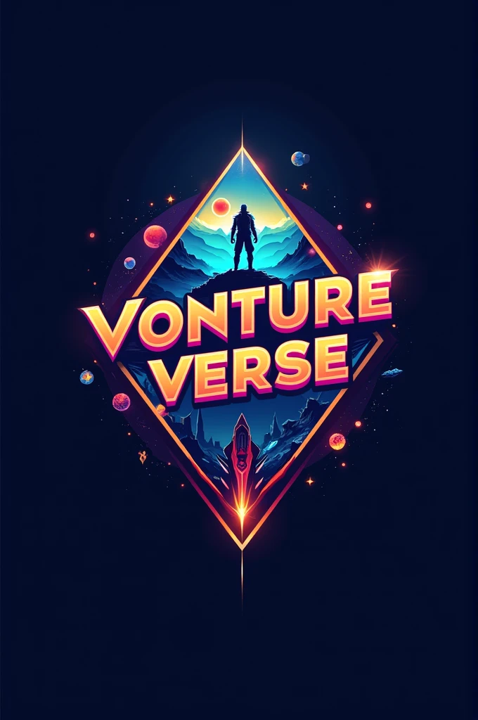 Create a game logo my game is open world game and write my game name venture verse
