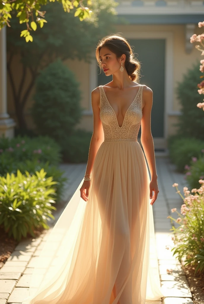 Woman in Channel Dress