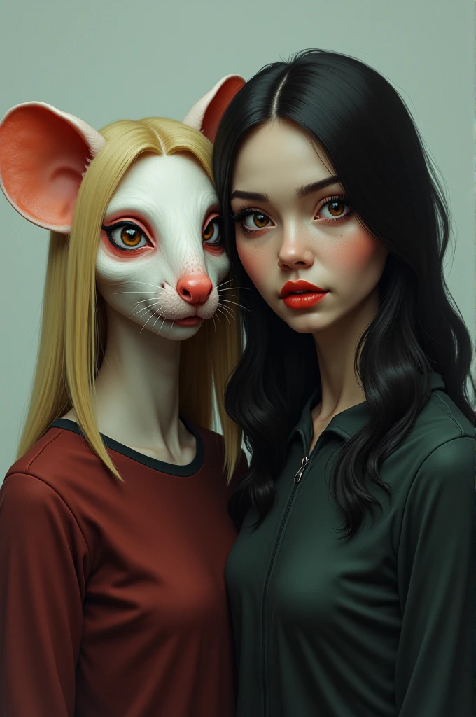 rat-faced person ,She is blonde,and this one with her black friend