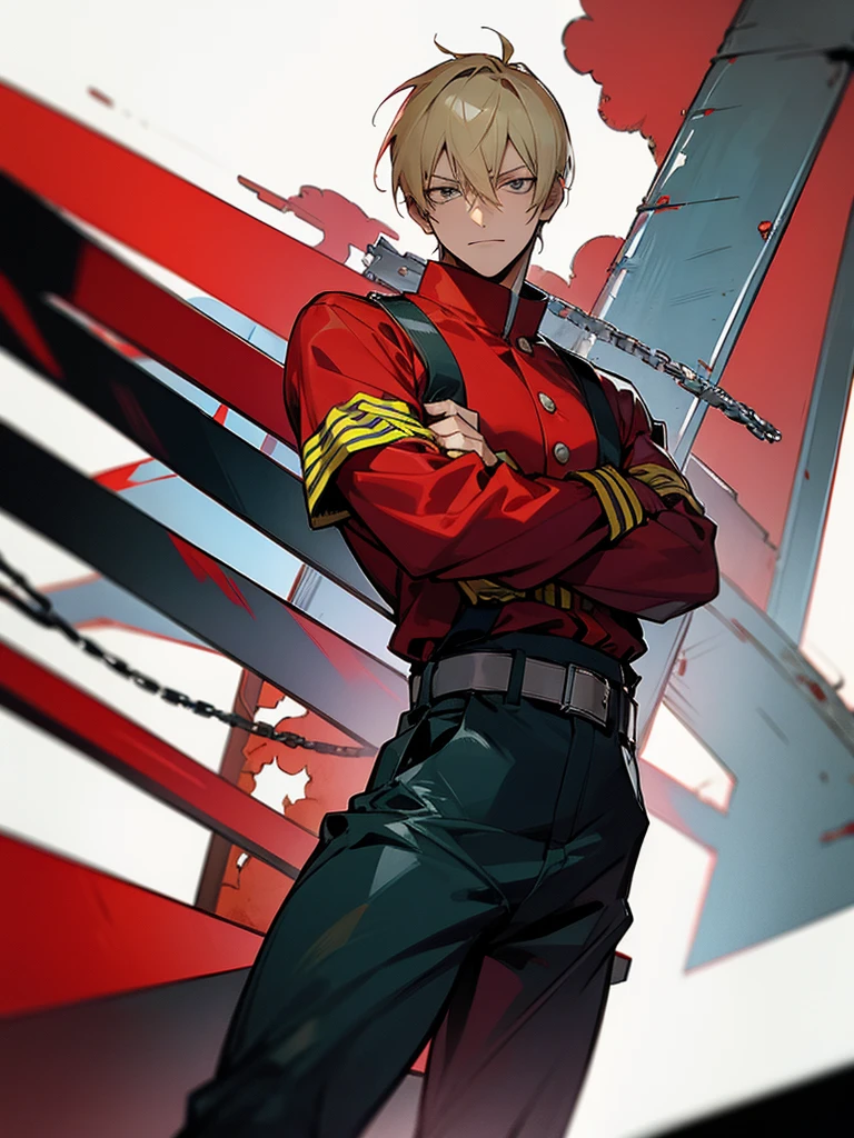 Chainsawman in a fireman outfit
Anime