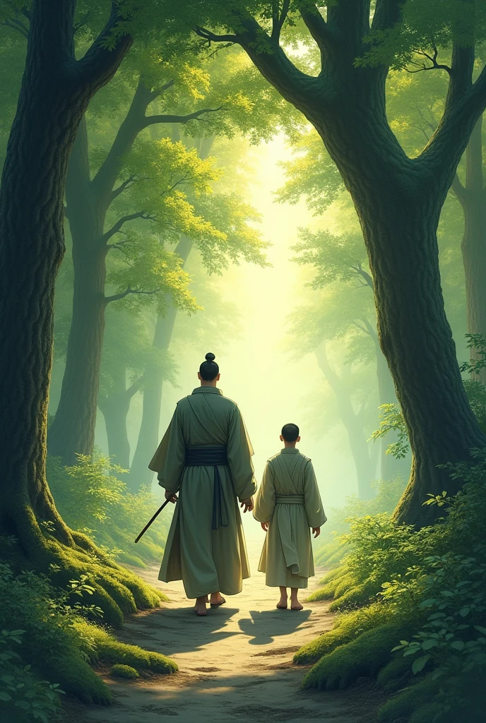 A Zen master and his student monk
walked through the forest.