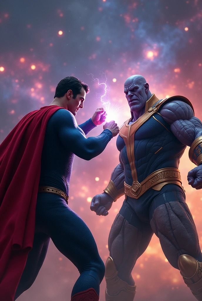 Superman punching at Thanos