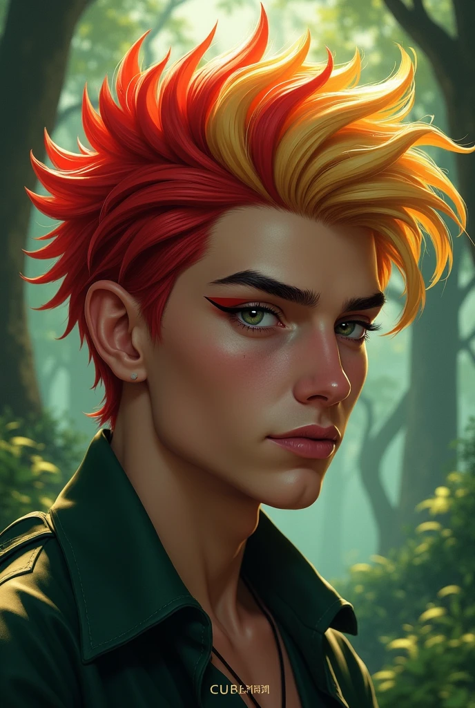 makeup for handsome teenage male curupira red blonde hair